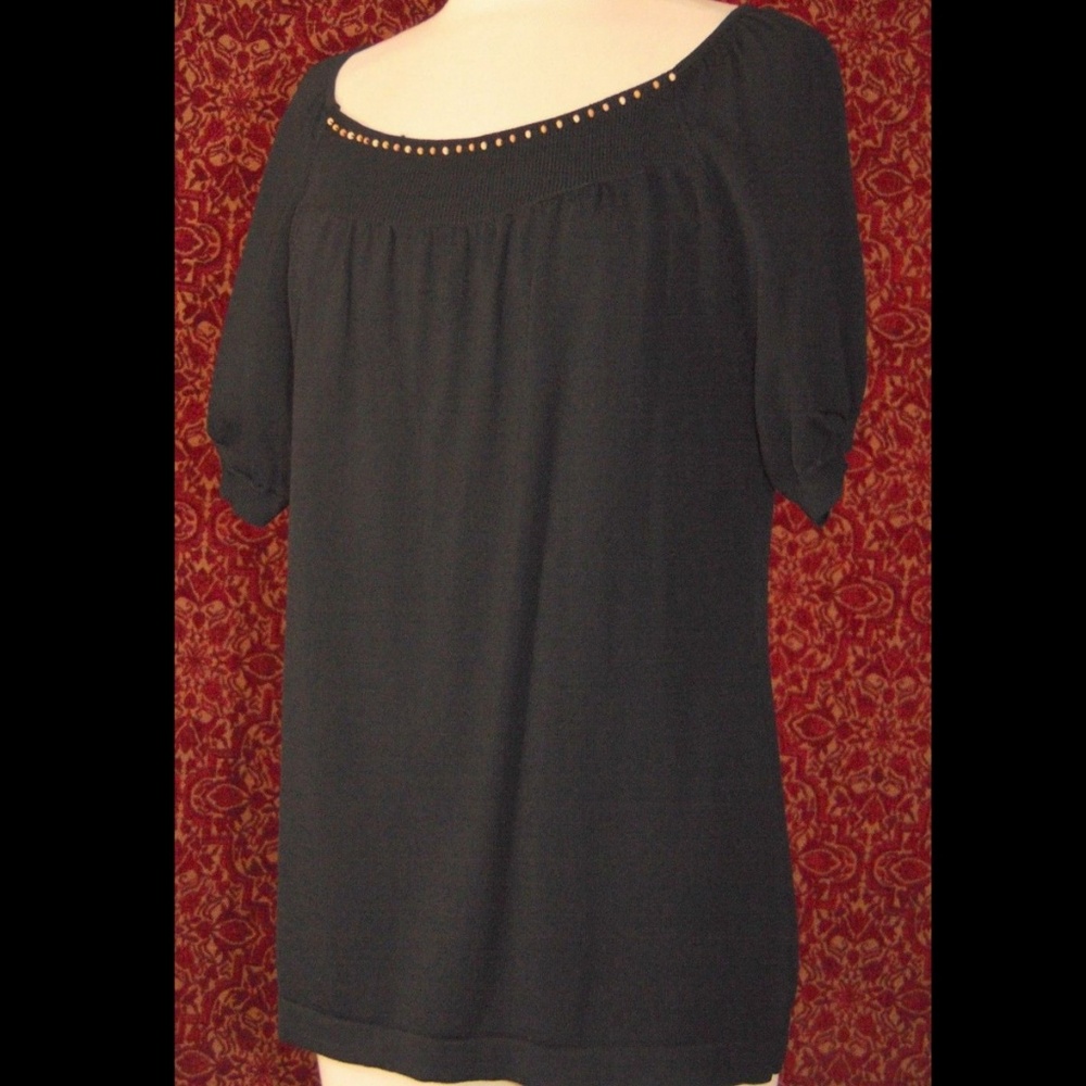 NICAYA ribbed knit shot sleeve blouse XL✨